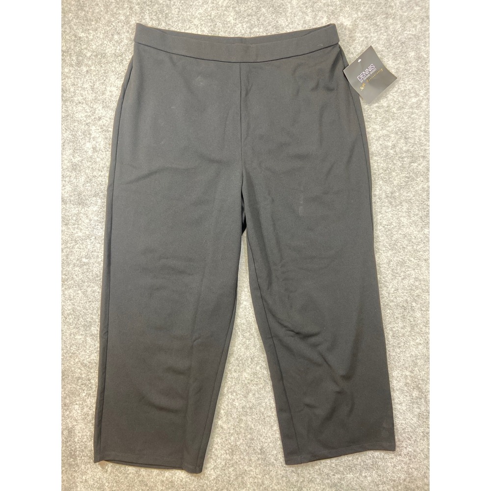 DENNIS BY DENNIS BASSO 30th Anniversary Black Cropped‎ Wide Leg Pants Women's 1X